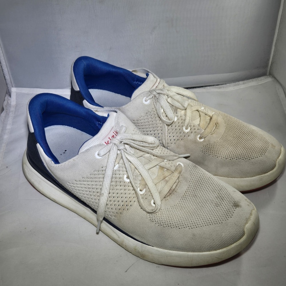 Kizik LIMA Shoes Women's Sz 12.5/ Men's 11 Wide Hands Free Liberty Blue White
